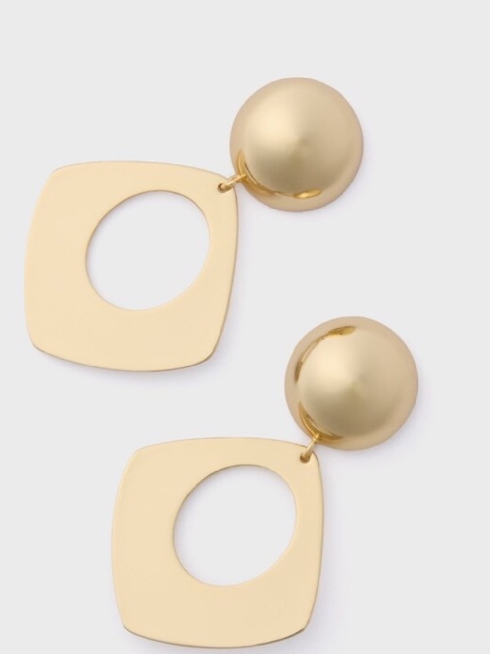New Tuckernuck Gold Lennon Drop Earrings Geometric Statement Retro Inspired